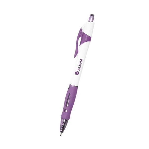 Plunger action ballpoint pen with a rubber grip.... from ASI 61125 Hit Promotional Products / Hit®