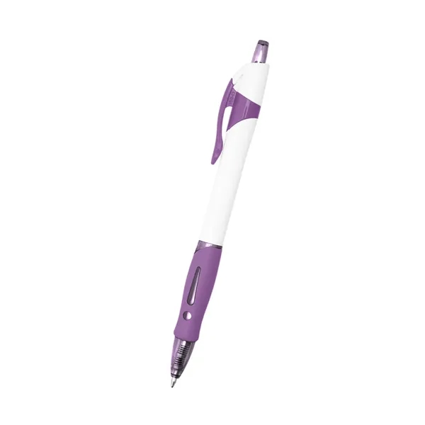 Plunger action ballpoint pen with a rubber grip.... from ASI 61125 Hit Promotional Products / Hit®