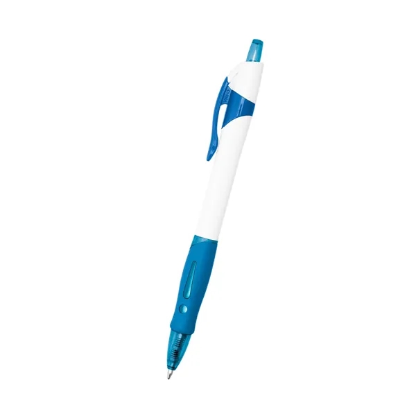 Plunger action ballpoint pen with a rubber grip.... from ASI 61125 Hit Promotional Products / Hit®