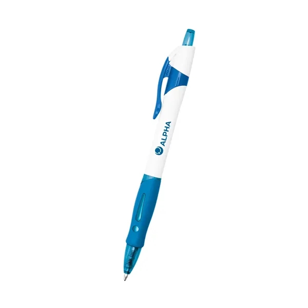 Plunger action ballpoint pen with a rubber grip.... from ASI 61125 Hit Promotional Products / Hit®