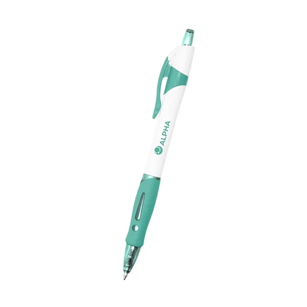 Plunger action ballpoint pen with a rubber grip.... from ASI 61125 Hit Promotional Products / Hit®