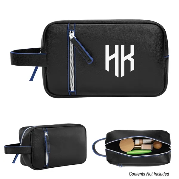 Toiletry bag with zippered main compartment, front zippered pocket and carry... from ASI 61125 Hit Promotional Products / Hit®
