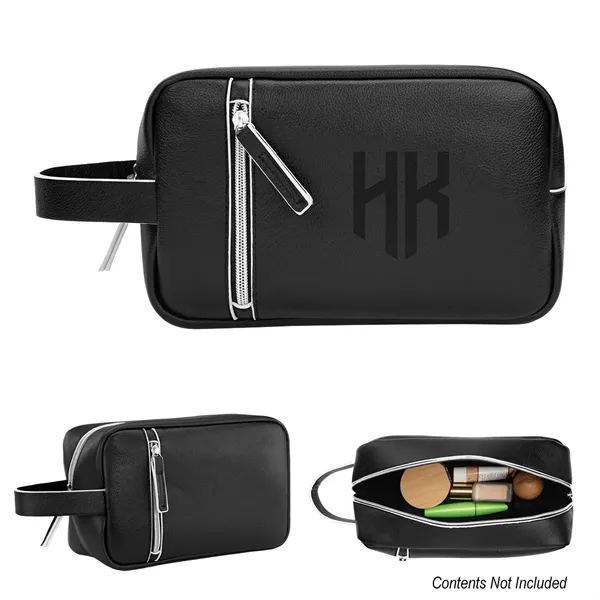 Toiletry bag with zippered main compartment, front zippered pocket and carry... from ASI 61125 Hit Promotional Products / Hit®
