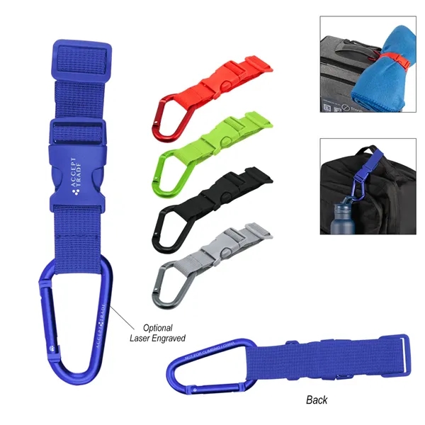 Adjustable buckle strap with removable carabiner attachment.... from ASI 61125 Hit Promotional Products / Hit®