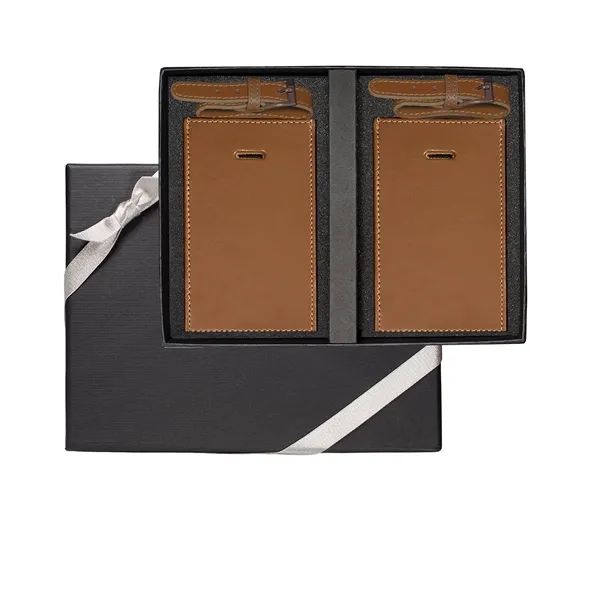 Gift set of two rectangular luggage tags made of cowhide leather.... from ASI 79530 Prime Line