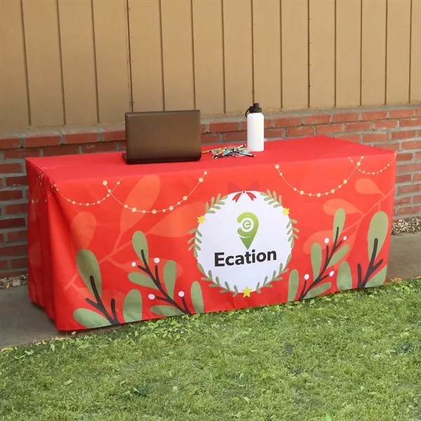 72" x 30" x 28" dye sublimated rPET polyester 4-sided table... from ASI 61966 HPG / Beacon Promotions