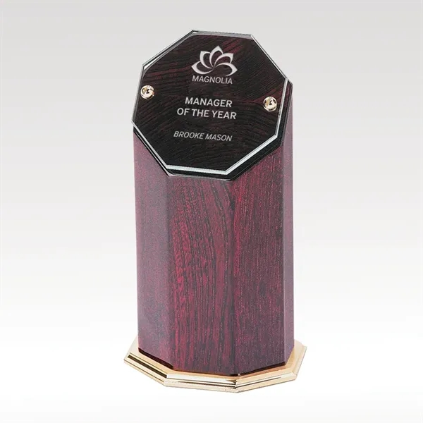 Cherry Regalwood gives rise to a hexagon shaped glass holding your... from ASI 93986 Visions/Awardcraft