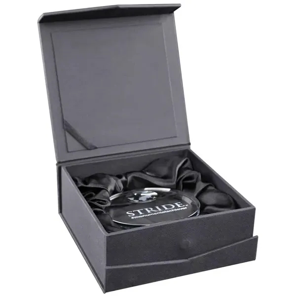 3.5"W x 3.5"H Galileo paperweight with concave globe on back.... from ASI 71920 Moderne Glass Company Inc / Glass America®