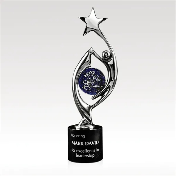This beautiful award brings silver cast aluminum, rich blue ArtGlass and... from ASI 93986 Visions/Awardcraft