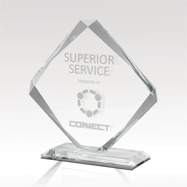 Clear glass award on a clear glass base.... from ASI 93986 Visions/Awardcraft / Visions Awards