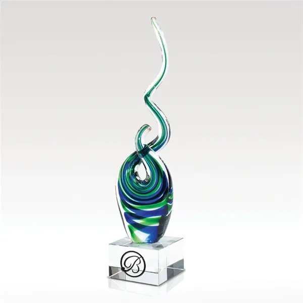 3" x 14 1/2" x 3 award with swirling artglass and... from ASI 93986 Visions/Awardcraft / Visions Awards