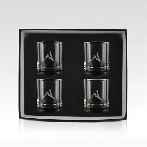 4 piece gift set that includes 11 oz. old fashioned glasses.... from ASI 93986 Visions/Awardcraft / Visions Awards