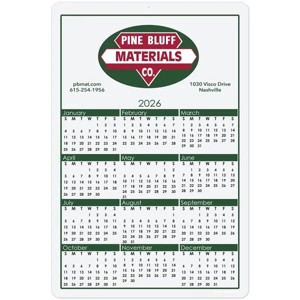 12" x 18" Year calendar on a single card.... from ASI 50873 Drum-Line / Drum-line Inc