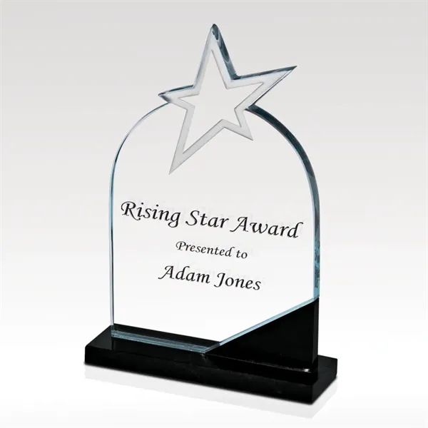 A star studded glass corona rises above a sleek black marble... from ASI 93986 Visions/Awardcraft