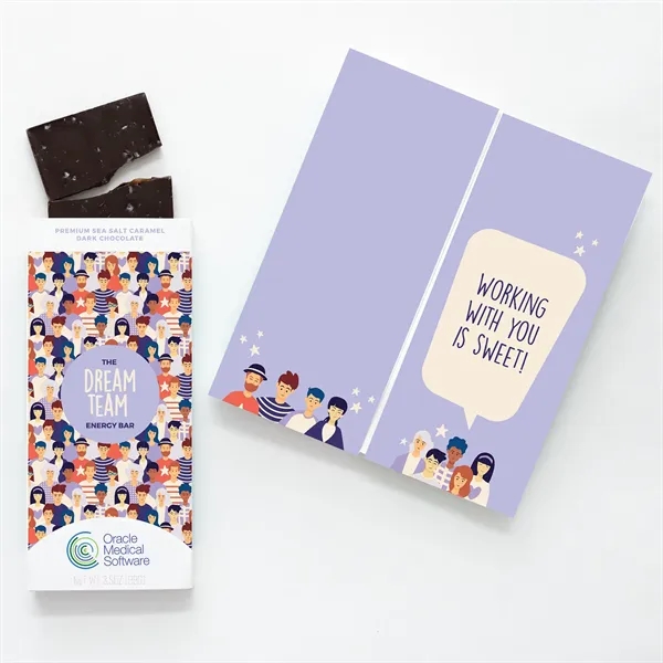 Fully customizable greeting card and gourmet chocolate bar all in one!... from ASI 68680 Maple Ridge Farms Inc / Sweeter Cards