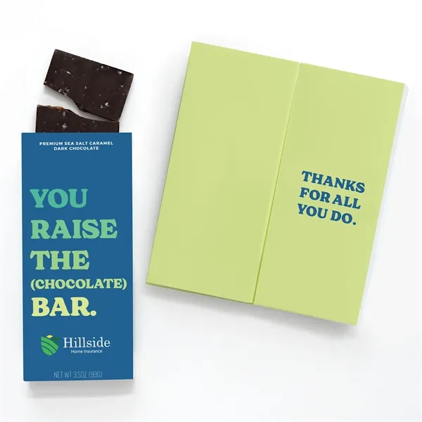 Fully customizable greeting card and gourmet chocolate bar all in one!... from ASI 68680 Maple Ridge Farms Inc / Sweeter Cards