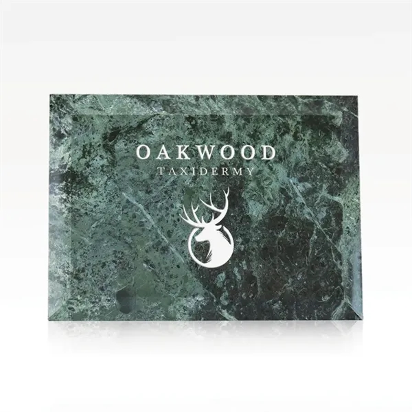 Imperial green marble creates a rich ambience for this functional box... from ASI 93986 Visions/Awardcraft