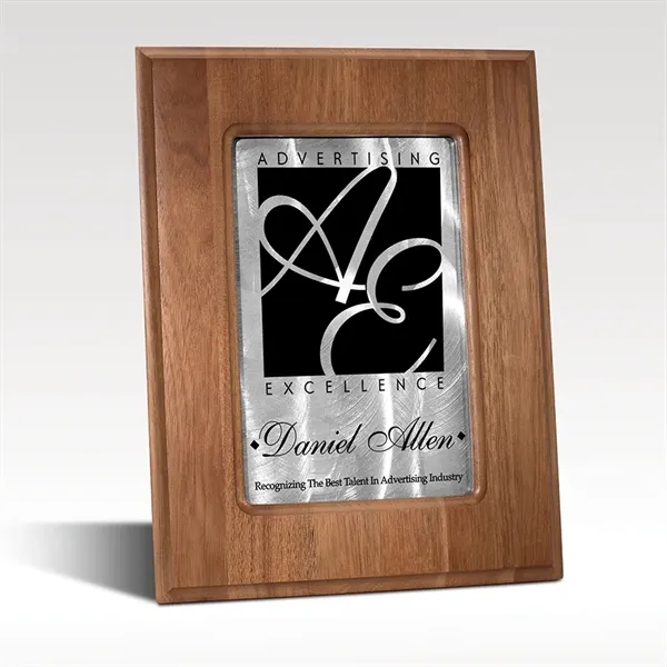 Walnut wood panel plaque with an aluminum insert.... from ASI 93986 Visions/Awardcraft / Visions Awards