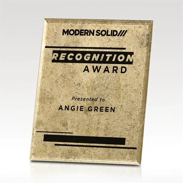 Award plaque with a gold-leafed beveled premium jade glass panel and... from ASI 93986 Visions/Awardcraft