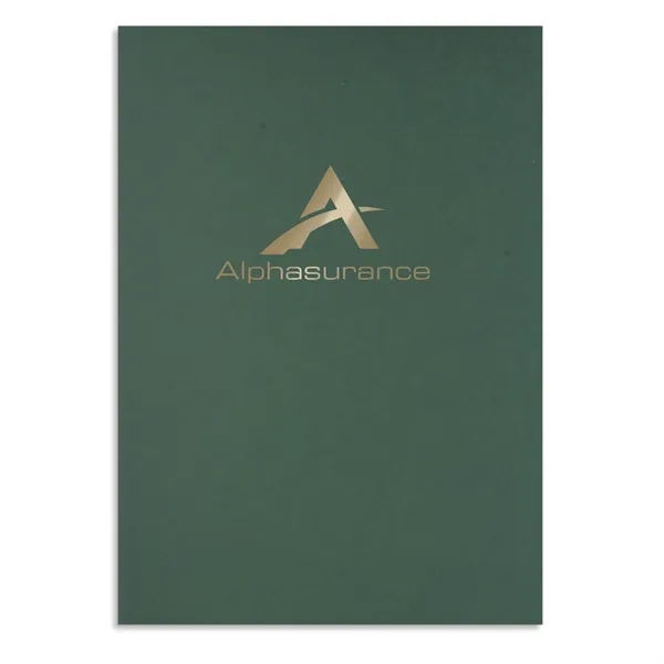 Premium linen presentation folder measuring 12"H x 9"W with a business... from ASI 54040 Fey Promo / Custom Design Express by Fey