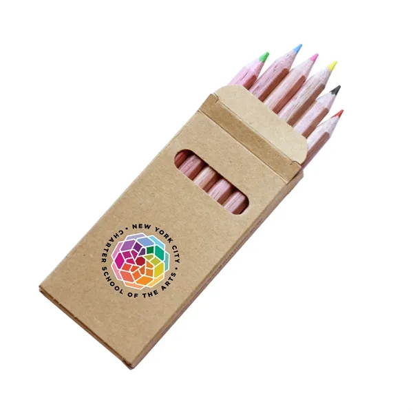 6-piece colored pencil set in kraft box with full color imprint.... from ASI 63549 Jornik Manufacturing Corp / Jornik