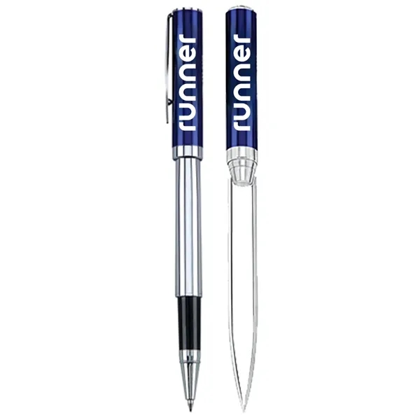 Letter opener and rollerball pen gift set inside a velvet cardboard... from ASI 39552 BEL Promo