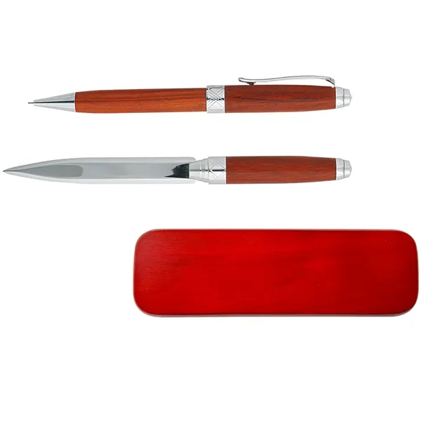 Pen and pencil set inside a wooden box.... from ASI 39552 BEL Promo