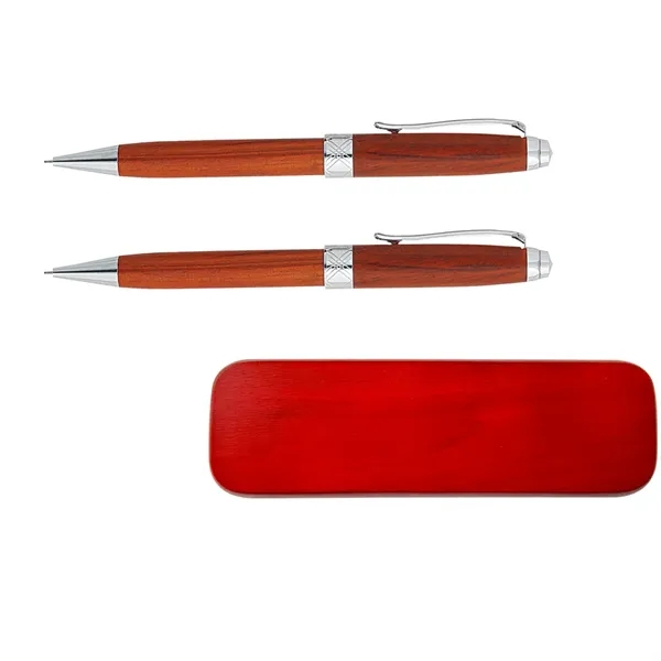 Pen and pencil set inside a wooden box.... from ASI 39552 BEL Promo