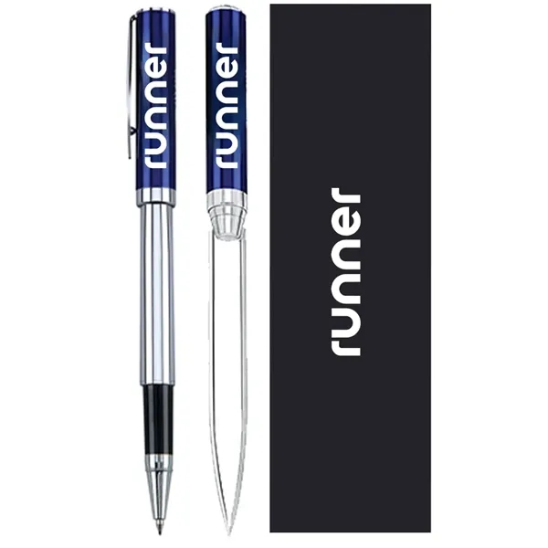 Letter opener and rollerball pen gift set inside a velvet cardboard... from ASI 39552 BEL Promo