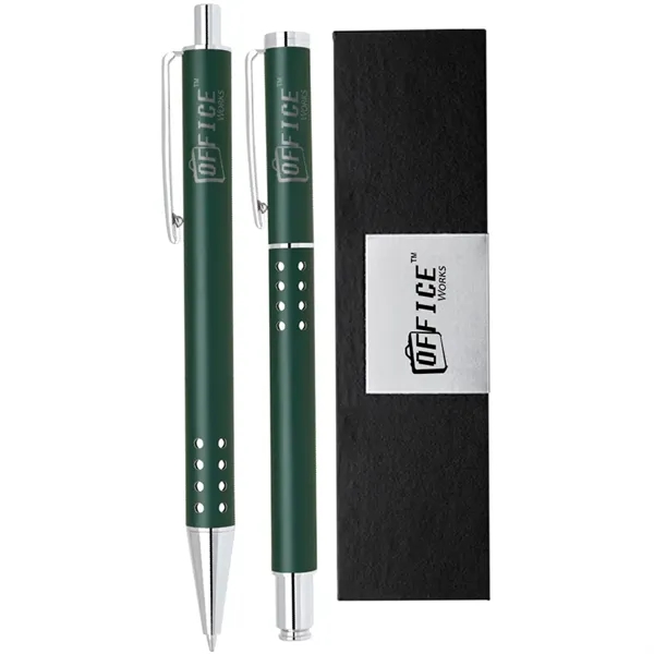 Gift set featuring a brass rollerball pen, ballpoint pen and gift... from ASI 39552 BEL Promo