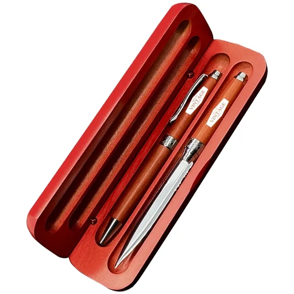 Pen and pencil set inside a wooden box.... from ASI 39552 BEL Promo