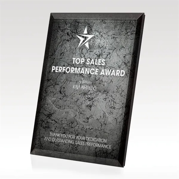 Silver crackled ArtGlass plaque that features beveled edges and includes an... from ASI 93986 Visions/Awardcraft / Visions Awards