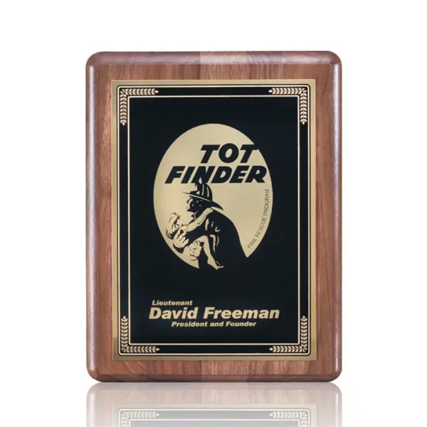 Hand rubbed American walnut wall plaque with a solid brass Cardinal... from ASI 84592 St Regis Group / St Regis