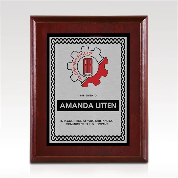12" x 15" award plaque with cherry finished panel and silver-tone... from ASI 93986 Visions/Awardcraft / Visions Awards