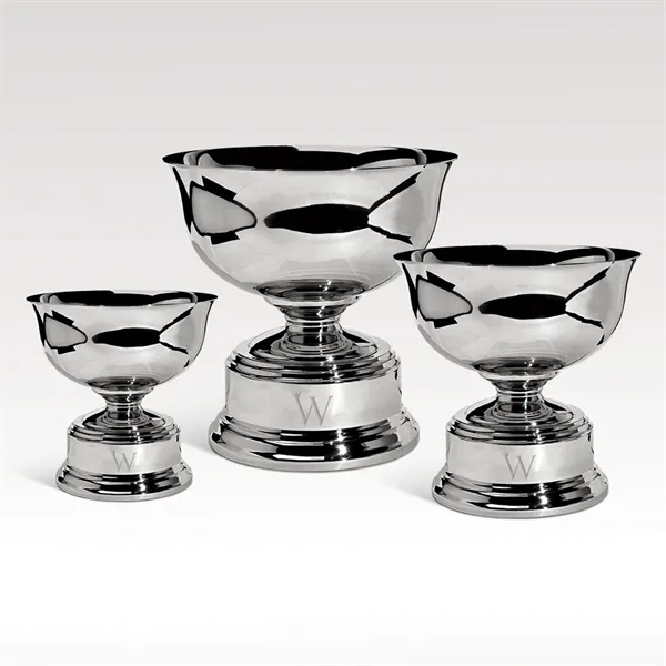 Nickel-finished Bowl with Pedestal... from ASI 93986 Visions/Awardcraft