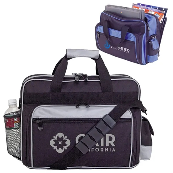 Hi-tech nylon briefcase with laptop sleeve and mesh pocket and built-in... from ASI 37455 Atteff International Inc