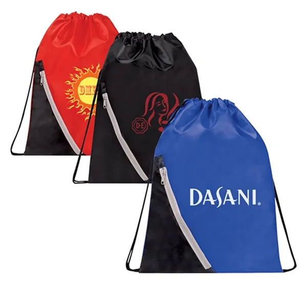 Promo Drawstring Backpack with Zippered Corner Pocket.... from ASI 37455 Atteff International Inc