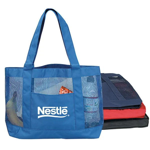 Polyester/nylon mesh tote bag with large front pocket.... from ASI 37455 Atteff International Inc