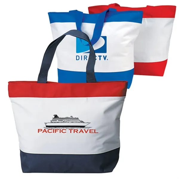 Polyester all zippered boat tote bag with large compartment and interior... from ASI 37455 Atteff International Inc