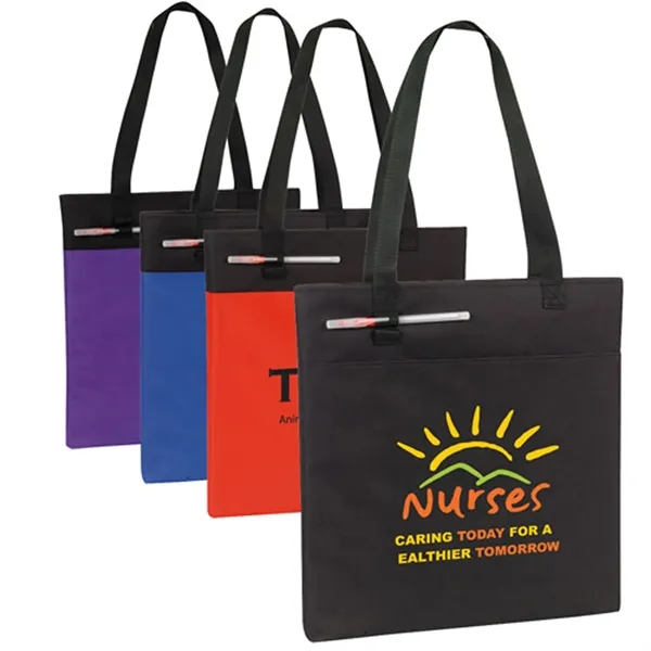 Budget conference tote with black accent, 600 denier polyester.... from ASI 37455 Atteff International Inc