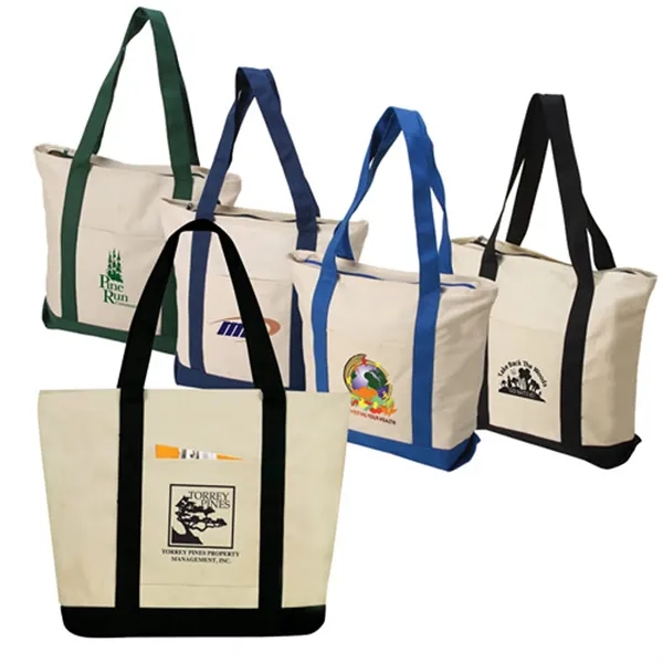Two-tone zippered canvas boat tote.... from ASI 37455 Atteff International Inc