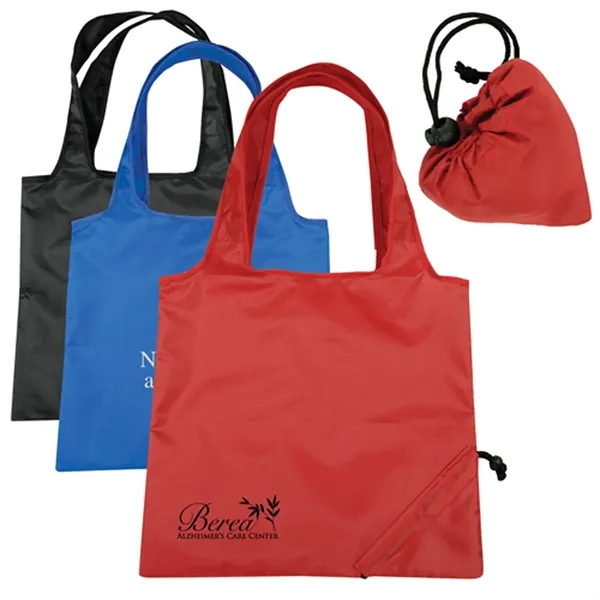 Foldable tote with drawstring closure, can be folded into heart shape.... from ASI 37455 Atteff International Inc