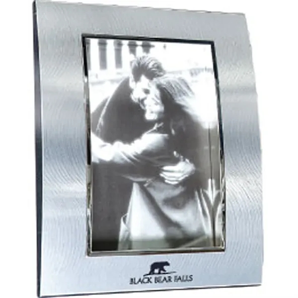Brushed wave silver metal frame with shiny silver inlay.... from ASI 37455 Atteff International Inc