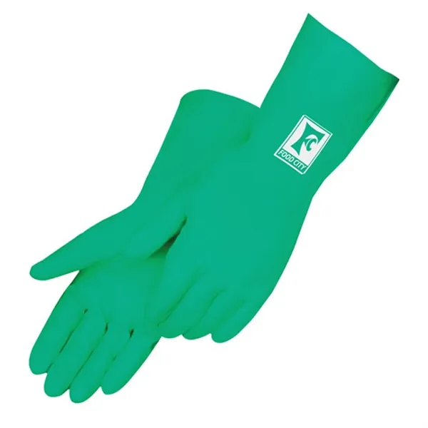 Green nitrile unsupported flock lined glove.... from ASI 37455 Atteff International Inc