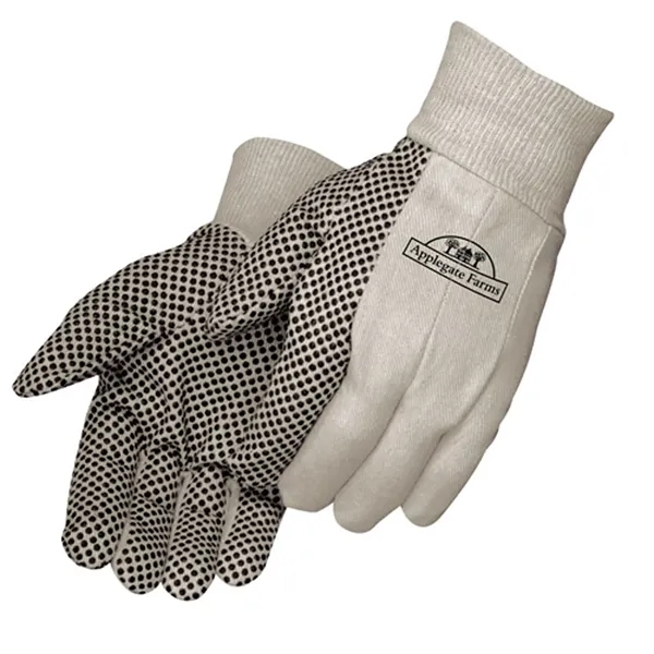 Canvas work gloves with black PVC dots on palm, index finger... from ASI 37455 Atteff International Inc