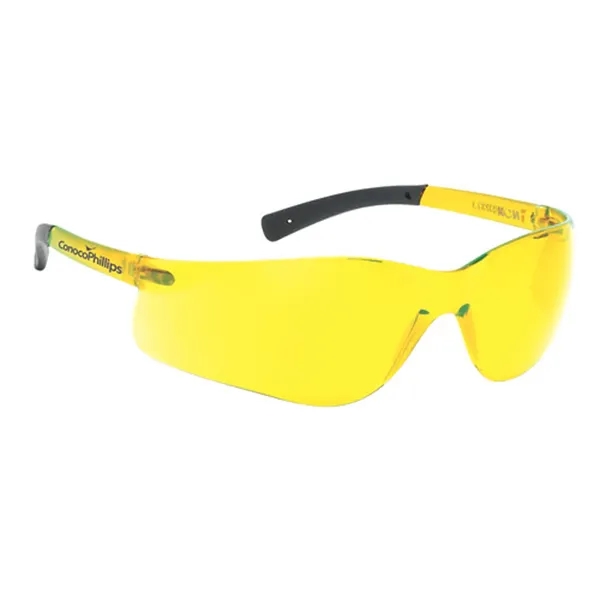 Amber lens with self frame lightweight wrap around safety glasses.... from ASI 37455 Atteff International Inc