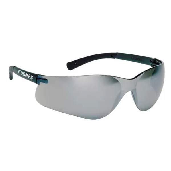 Silver mirror lens with self frame. Lightweight wrap around safety glasses.... from ASI 37455 Atteff International Inc