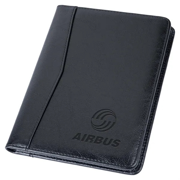 Simulated leather junior padfolio with clear ID window and 5" x... from ASI 46755 Cosmo Promos