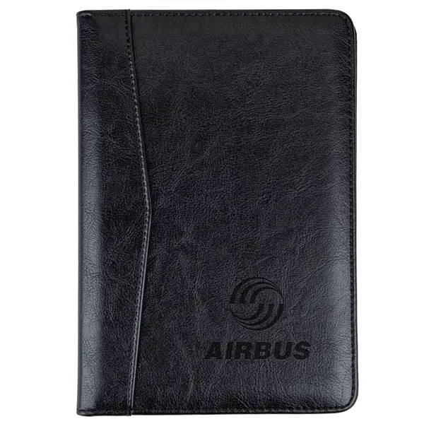 Simulated leather junior padfolio with clear ID window and 5" x... from ASI 46755 Cosmo Promos