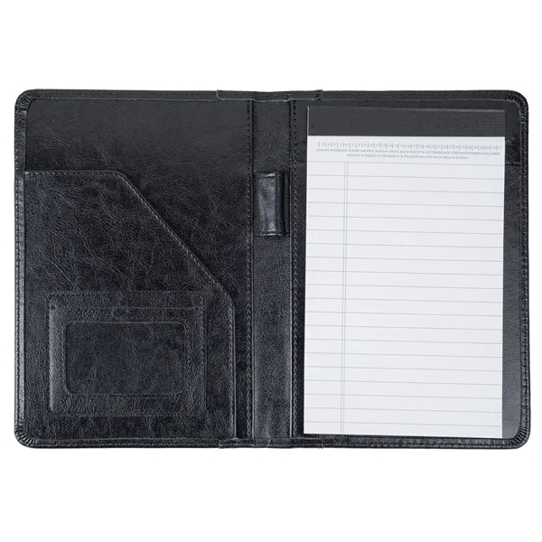 Simulated leather junior padfolio with clear ID window and 5" x... from ASI 46755 Cosmo Promos